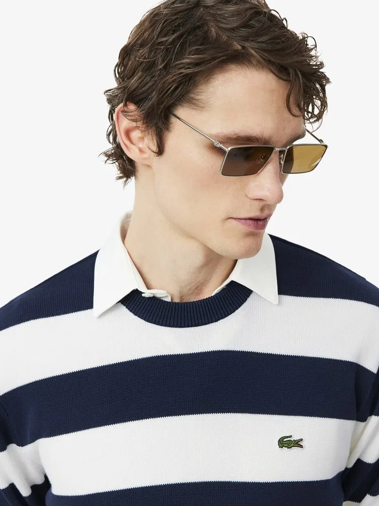 Свитер поло LACOSTE Bold Stripe, Navy — фото 2