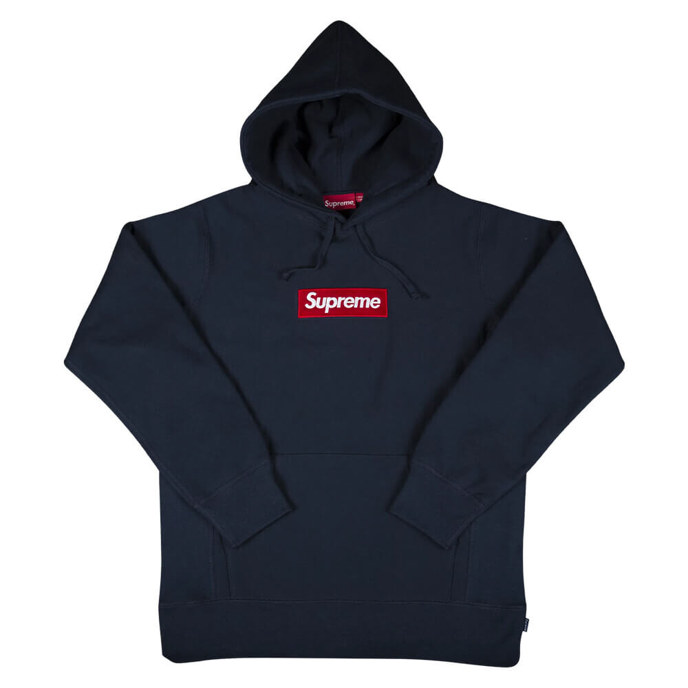 

Толстовка Supreme Box Logo Hooded, синий