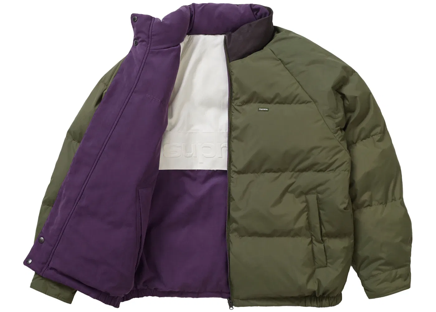 Мужская пуховая куртка пуховик с принтом Supreme, Purple — фото 2