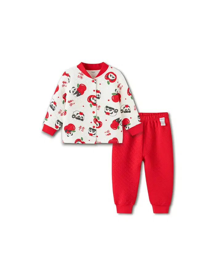 Комплект детского термобелья с утеплителем, модель New Spring Padded Pajamas, Balabala, красный — фото 3