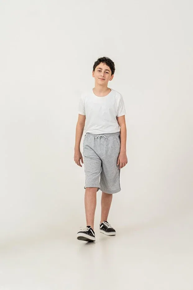 Детские шорты для мальчиков с боковыми полосками Mışıl Kids, Gray