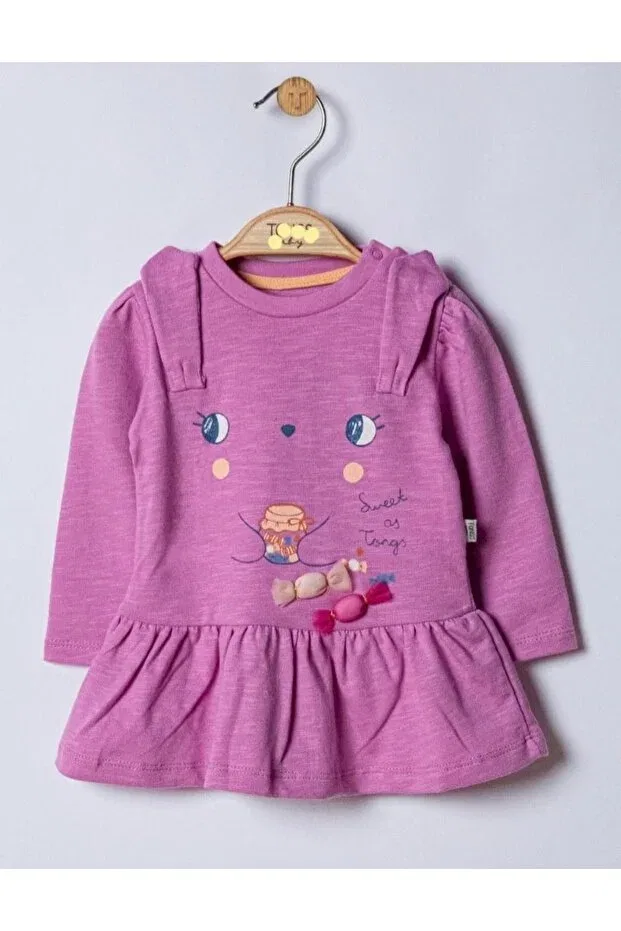 Детское платье для девочек с длинным рукавом Esterella, Purple — фото 2
