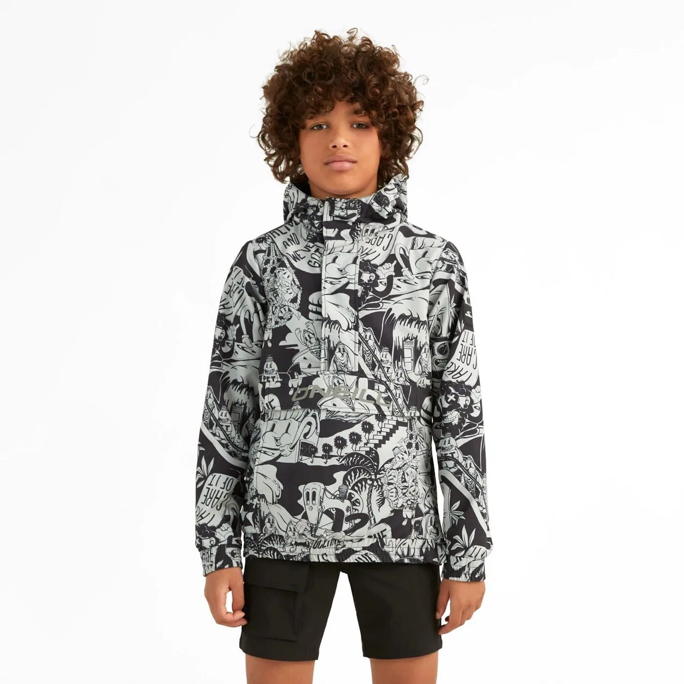 Детская ветровка для мальчиков O'Neill Outdoor, Цвет: Schwarz Hellgrau