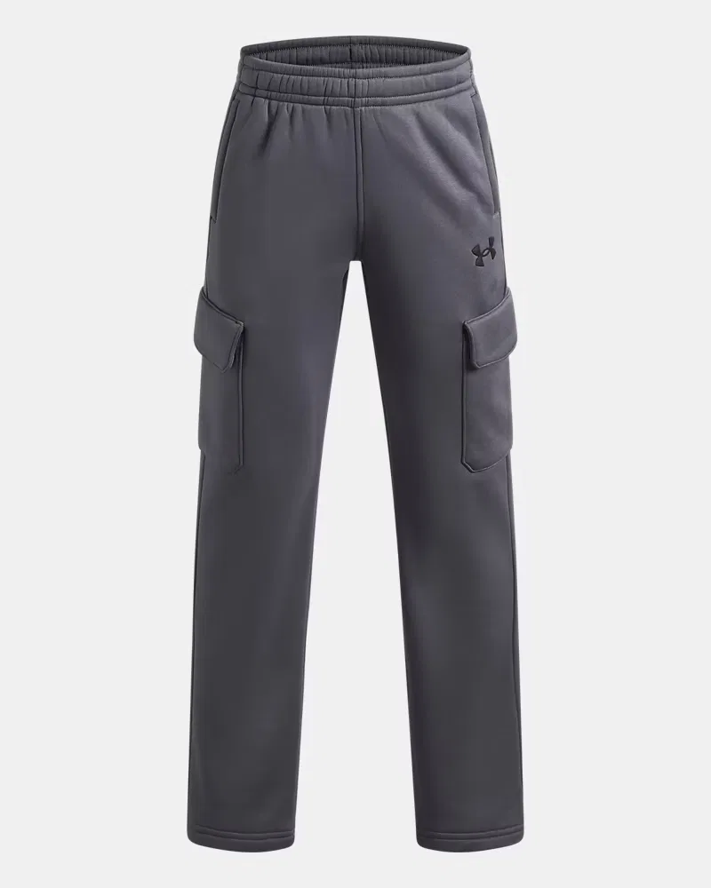 Брюки-карго детские утепленные, длина по внутреннему шву 66 см, Armour Fleece UnderArmour, Castlerock/Black