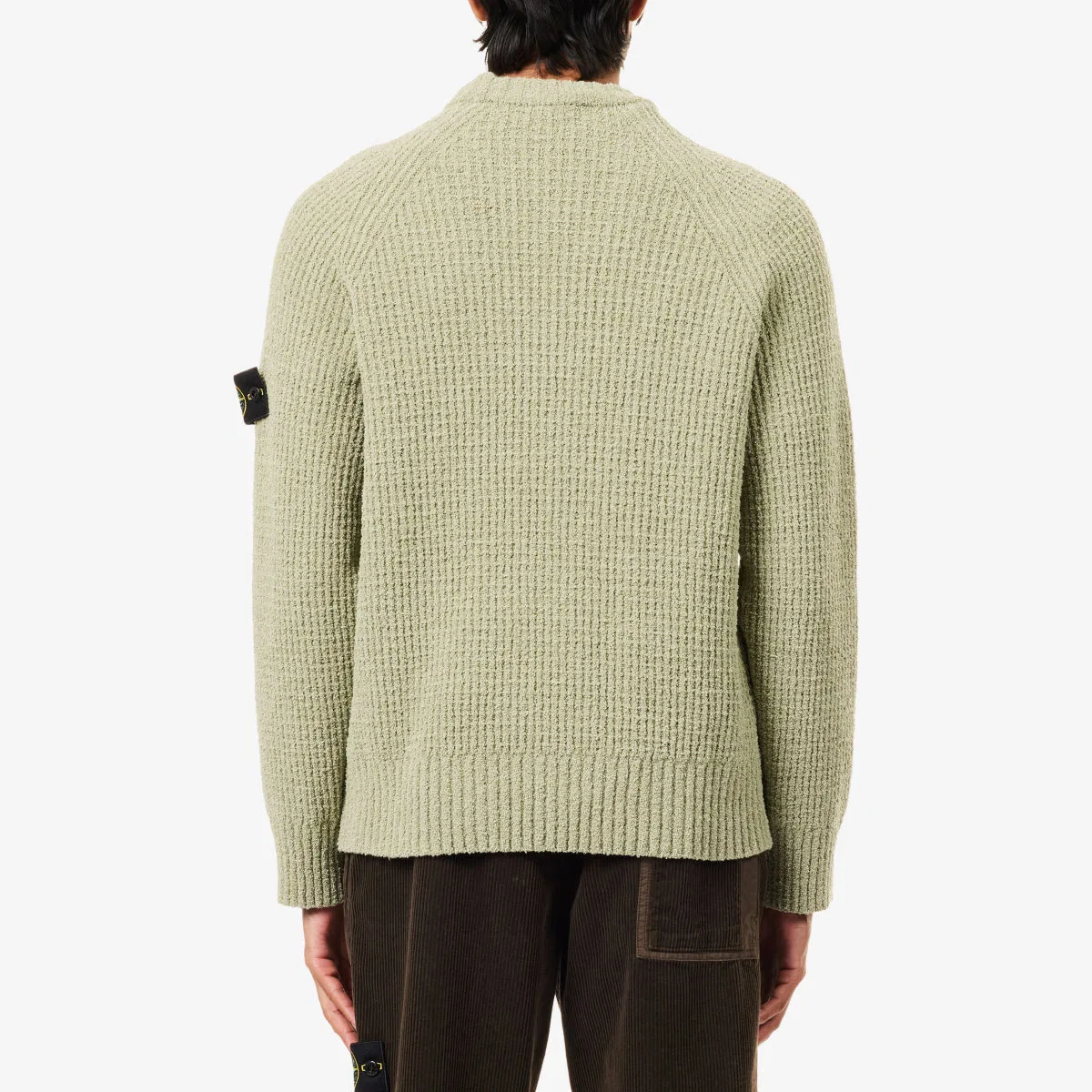 Джемпер Compass-badge из хлопковой букле с ребристой отделкой Stone Island, зеленый — фото 4