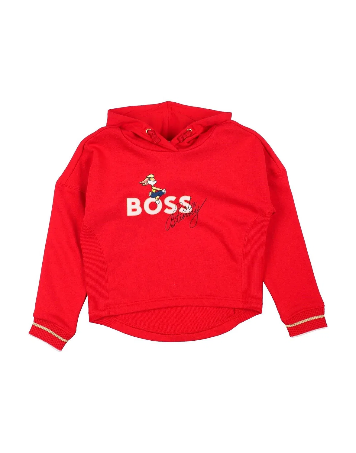 Детская толстовка с капюшоном с принтом Boss, красный