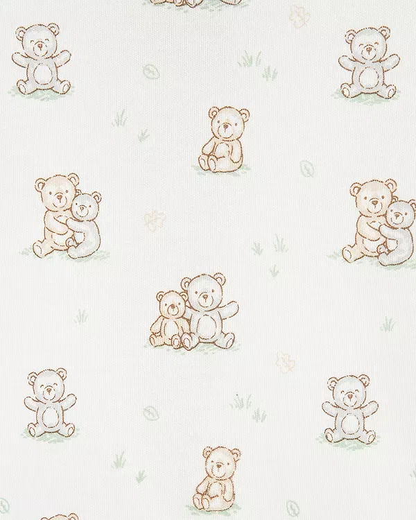 Детский комбинезон для мальчиков с принтом Fuzzy Bears Footie Little Me, белый — фото 3