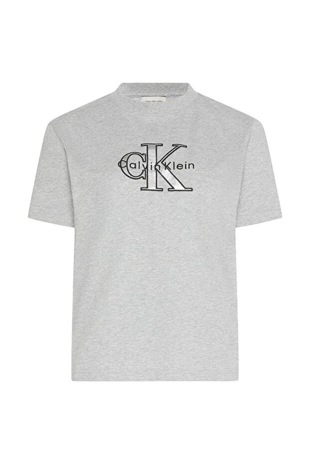 Женская футболка с коротким рукавом Classic Monologo Metallic CNE Calvin Klein, Gray