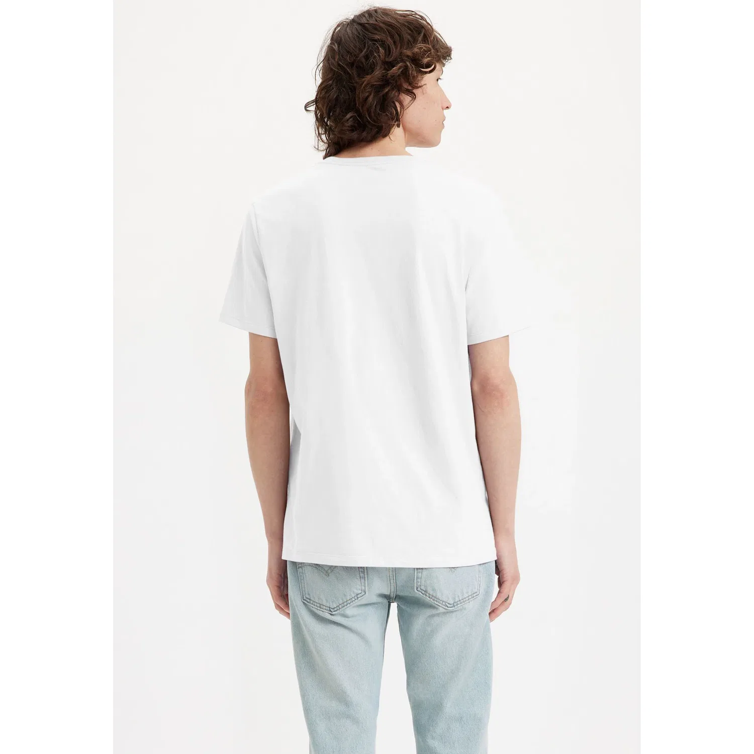 Мужская V-образная футболка с логотипом Levi's, White — фото 3