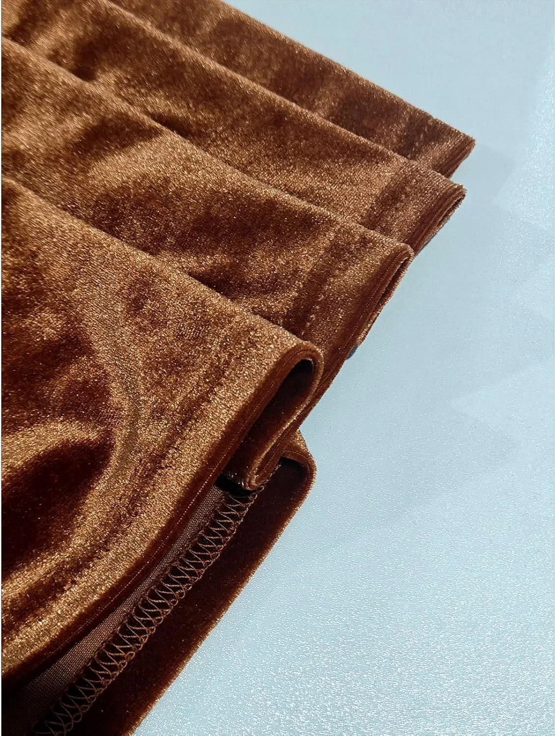 Женское бархатное платье макси с глубоким V-вырезом GENERIC, Brown — фото 4