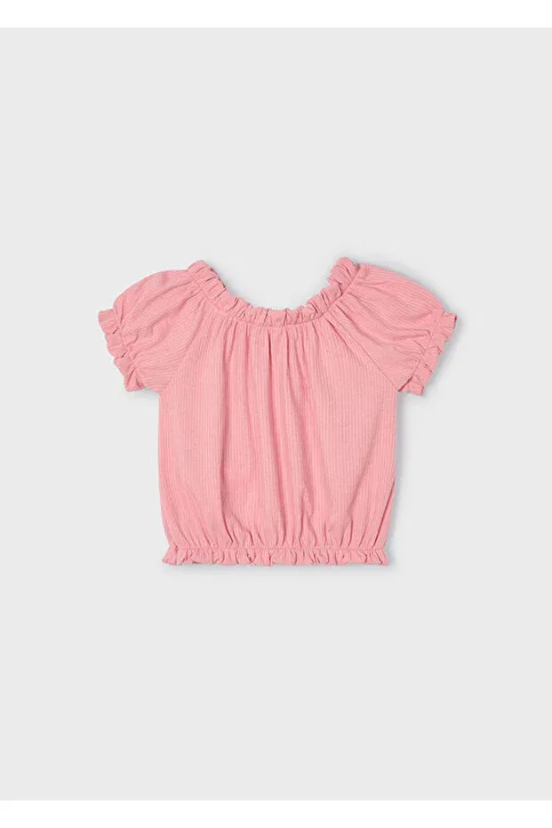 Детская футболка для девочек хлопковая Mayoral, Pink — фото 2