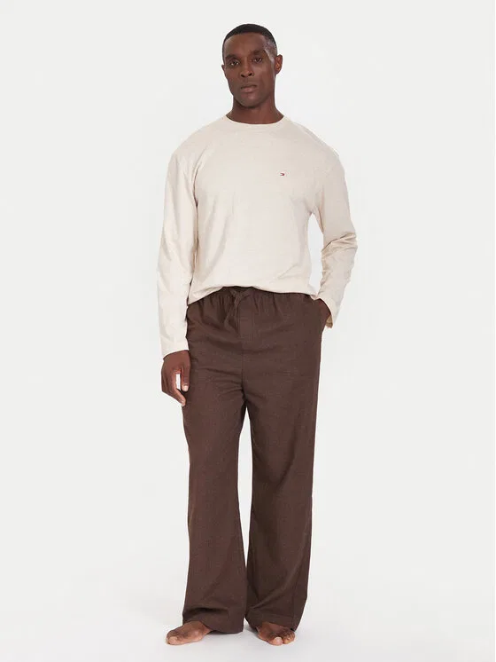 Пижама relaxed fit Tommy Hilfiger, коричневый — фото 2