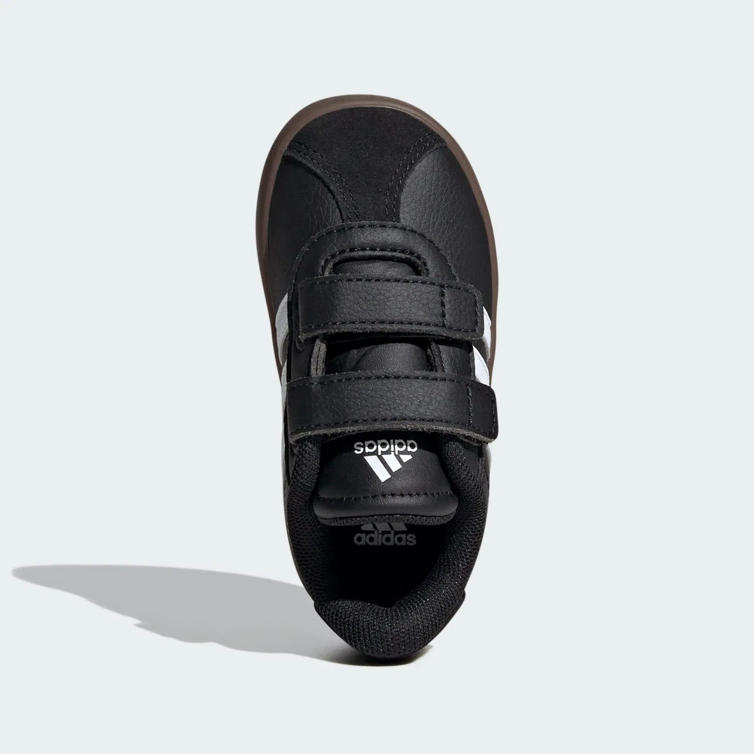 Детские кроссовки с липучками VL Court 3.0 Kids Adidas, Schwarz Weiss — фото 2
