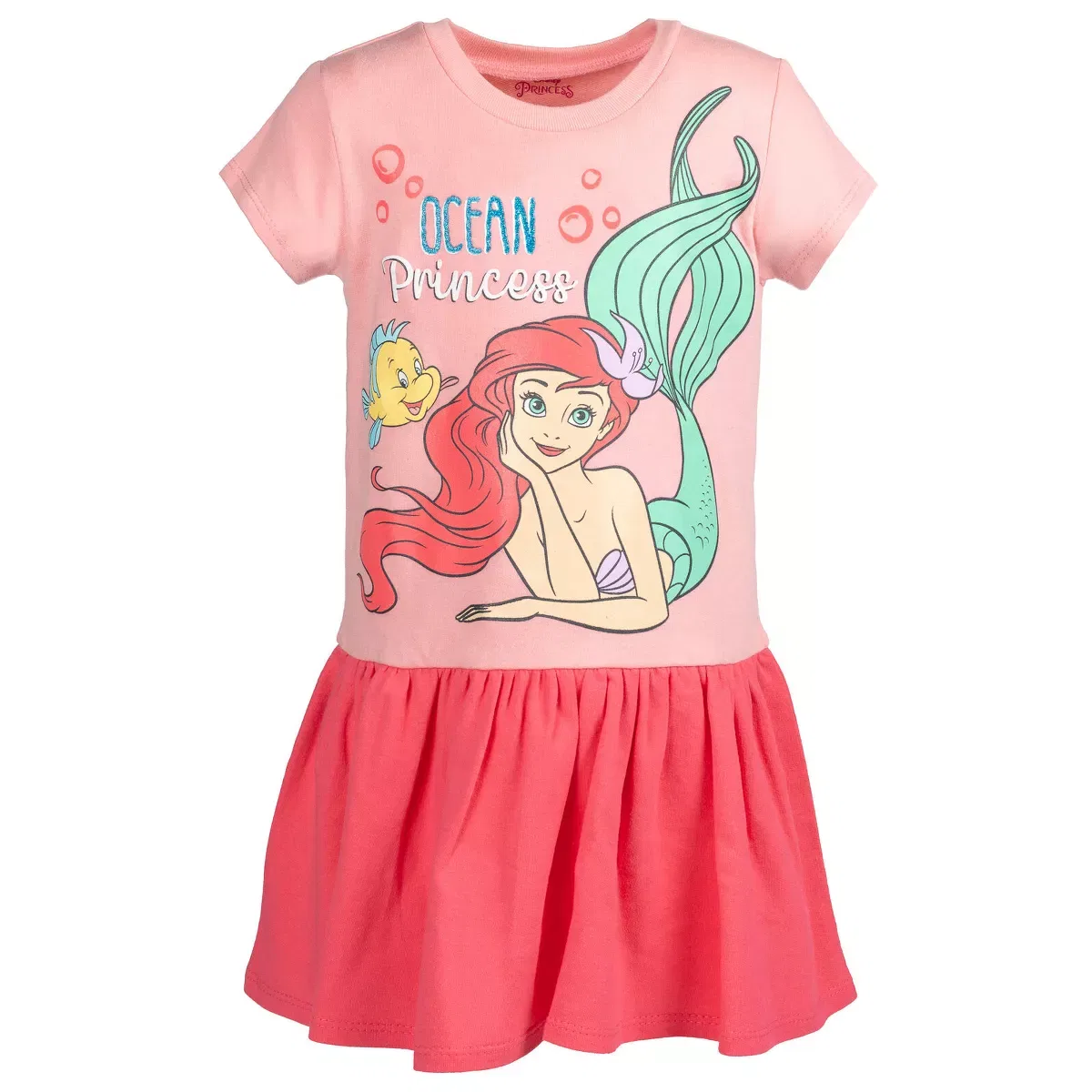 Детское платье для девочек с принтом Disney Princess French Terry Dresses, Heather Navy