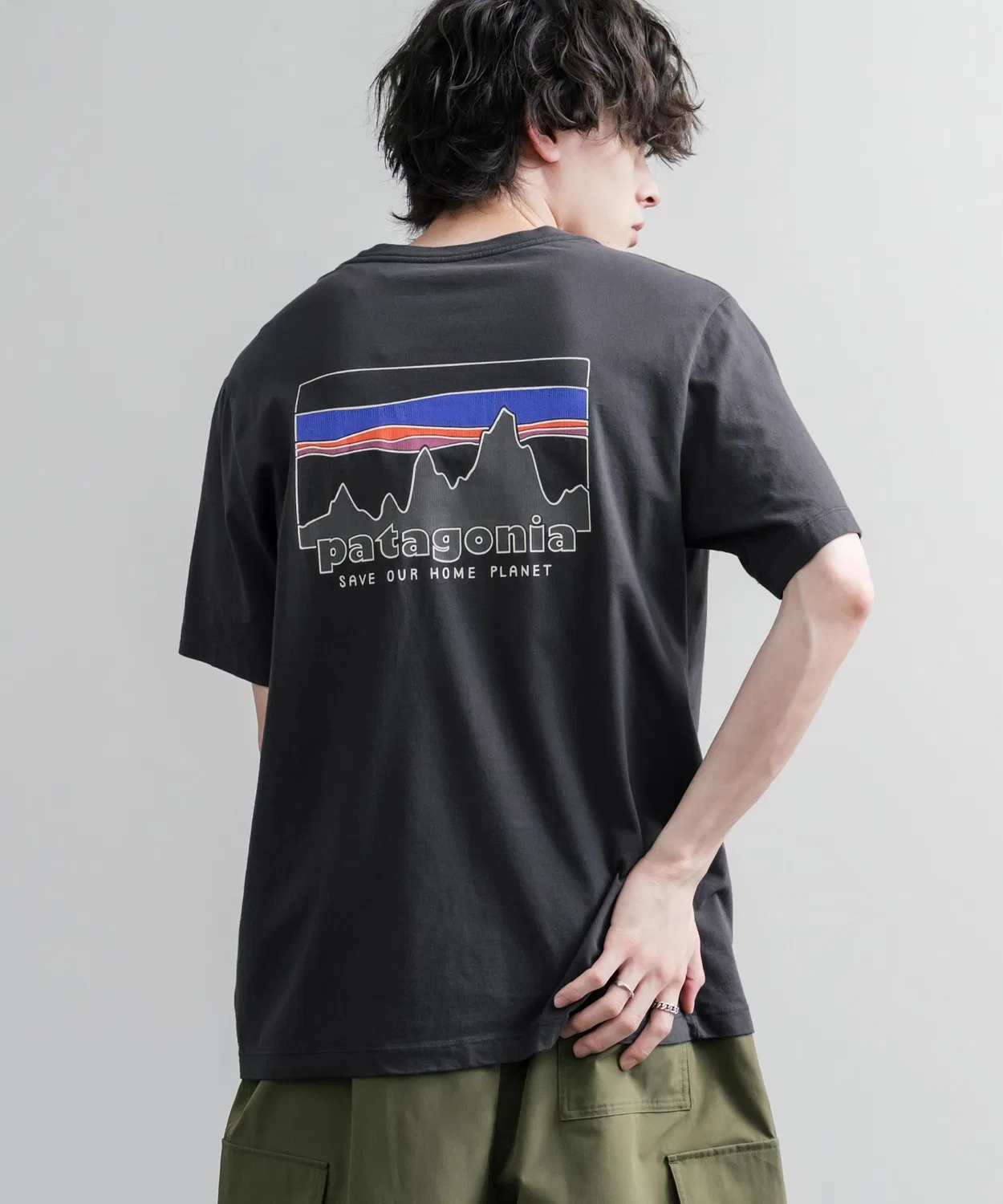 Мужская футболка с принтом '73 Skyline T Shirt patagonia, Black — фото 3