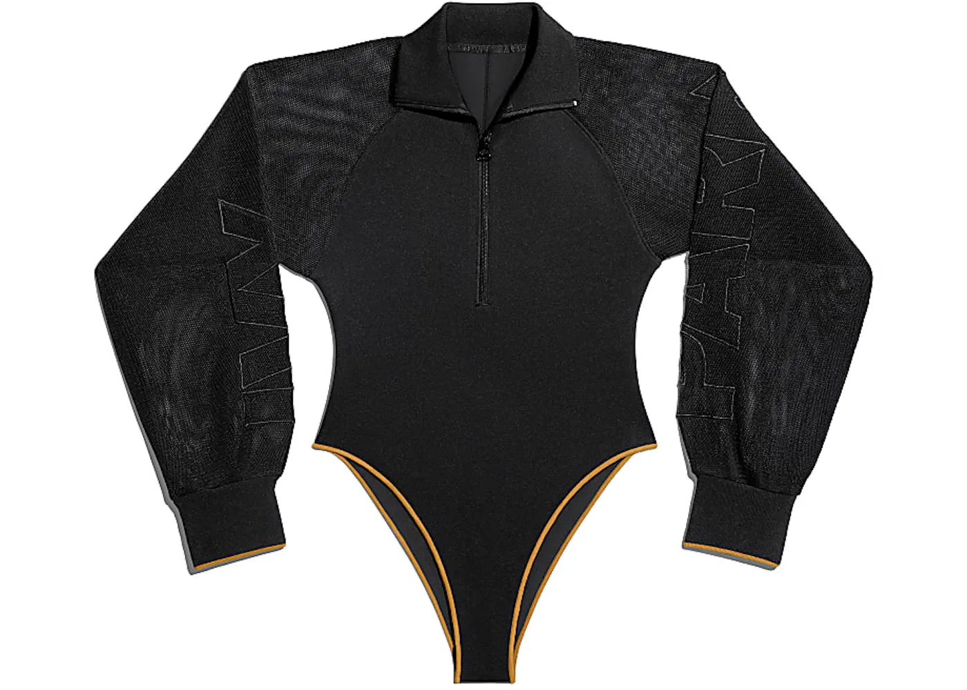 Женское боди с сетчатыми рукавами Adidas Ivy Park Mesh Sleeve Bodysuit (Plus Size), Black/Mesa