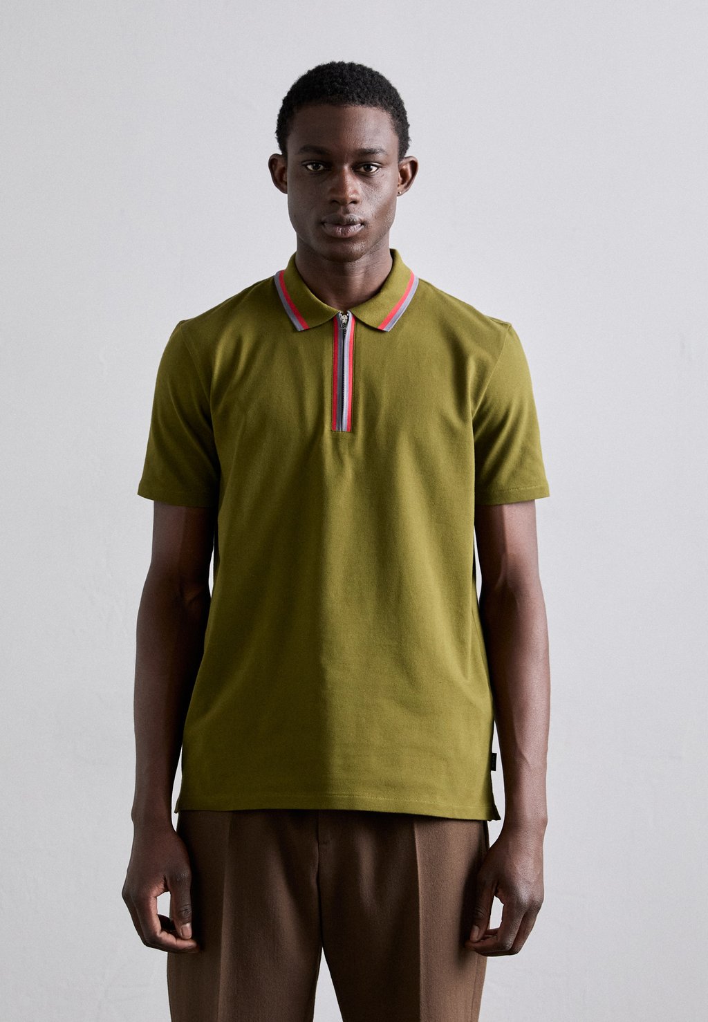 

Рубашка поло HALF ZIP PS Paul Smith, хаки