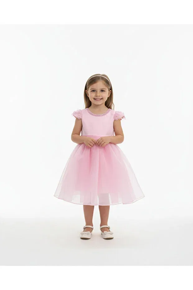 Детское платье для девочек шифоновое Butikhappykids, Pink — фото 2