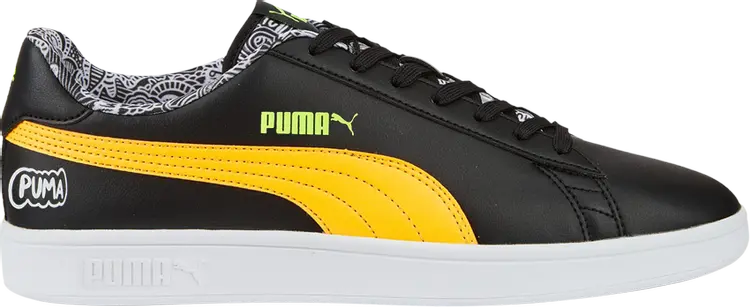 

Кроссовки Puma Smash V2 Me Happy - Black Yellow, черный