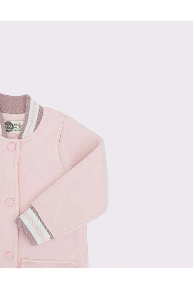 Детская куртка для девочек с принтом College Jacket Rg Kidsstore, Pink — фото 3