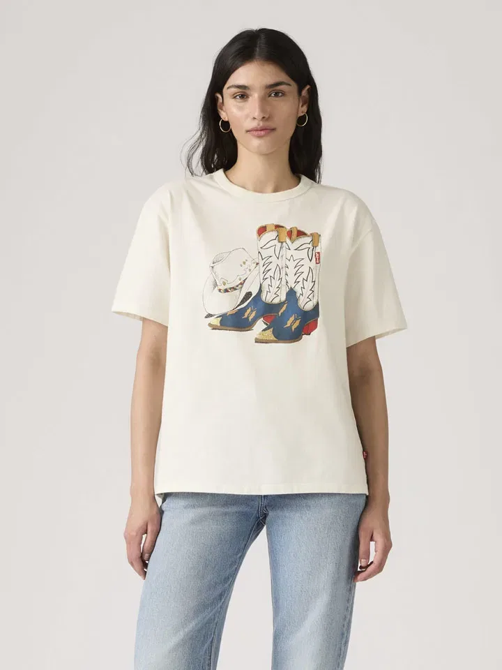 Футболка хлопковая Levi'S, кремовый — фото 2