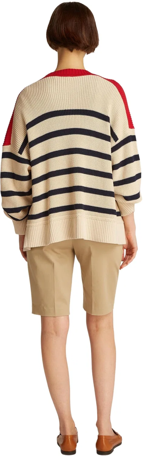 Женский кардиган с V-образным вырезом Co Cardi Mid GG V-NK LS Tommy Hilfiger, Dark Night Navy Stripe — фото 2