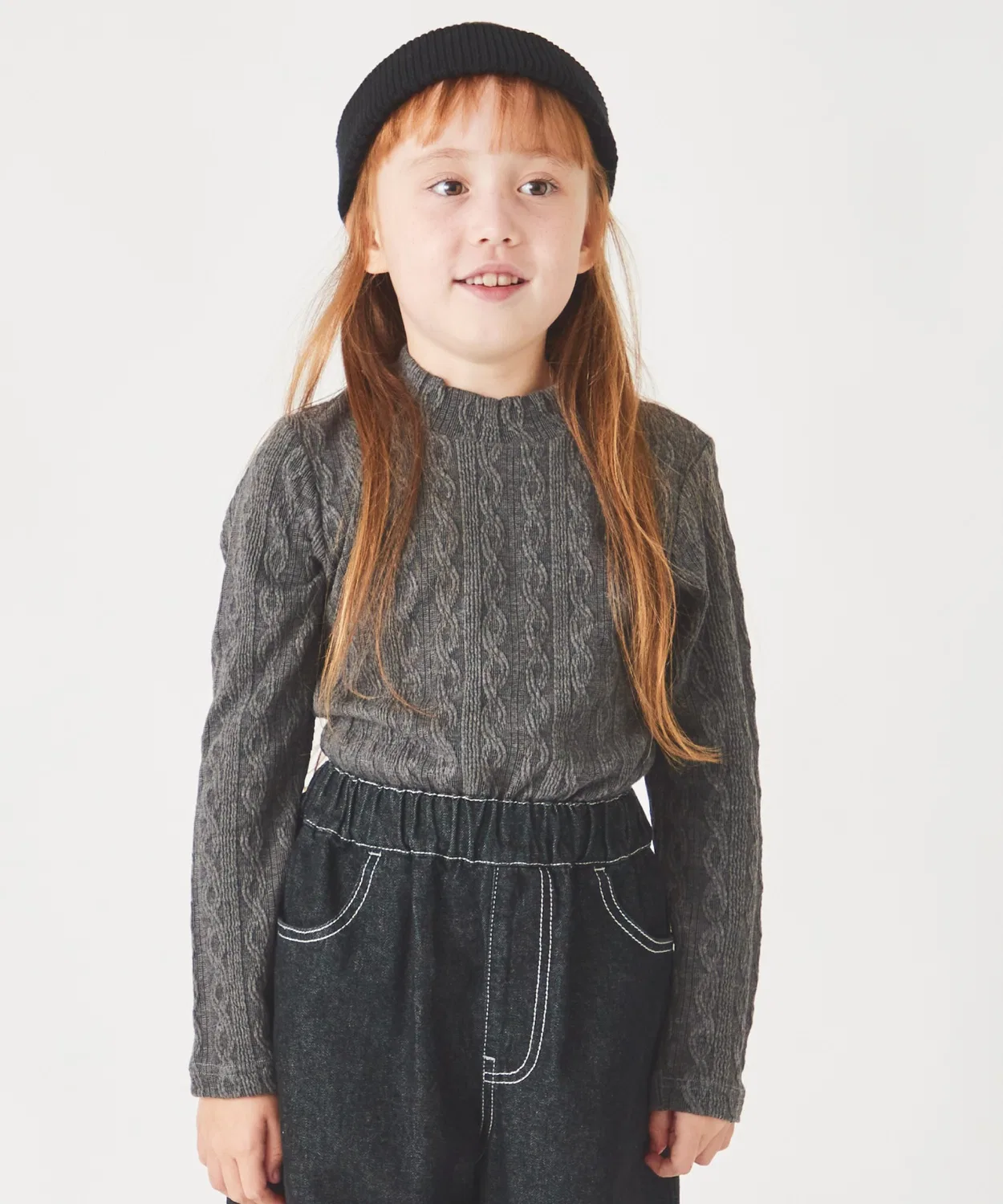 Водолазка детская из кабельной вязки ever closet, серый