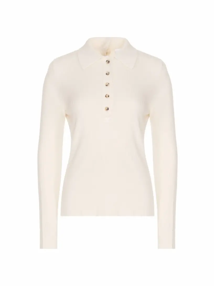 

Вязаное поло с длинными рукавами Courreges, белый