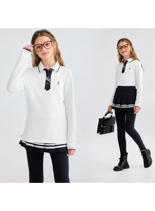 Футболка поло с длинным рукавом для девочки Hush Puppies — фото 2