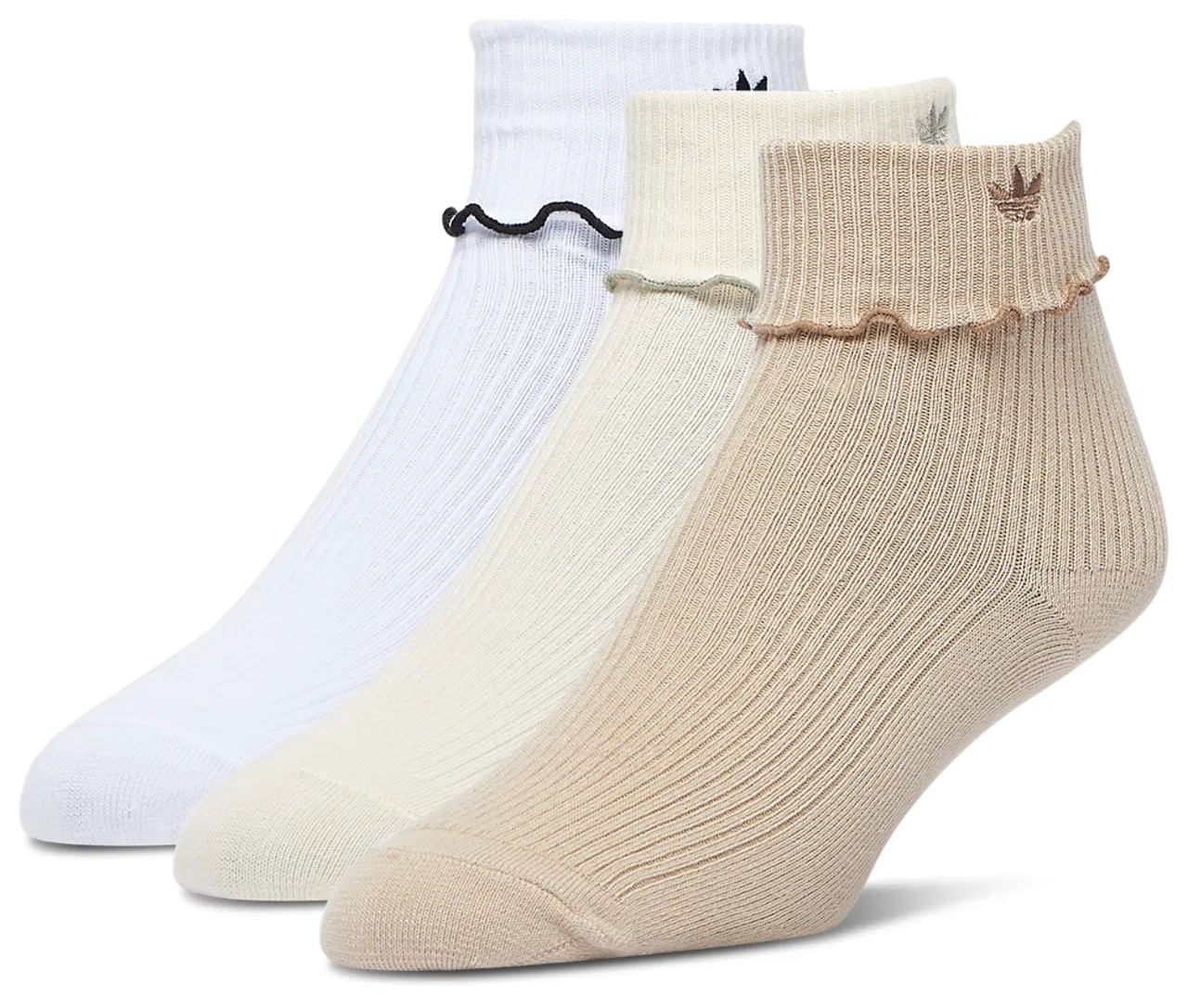 Женские носки с рюшами, комплект из 3 пар, Fold Ruffle 3-Pack, adidas, Multi