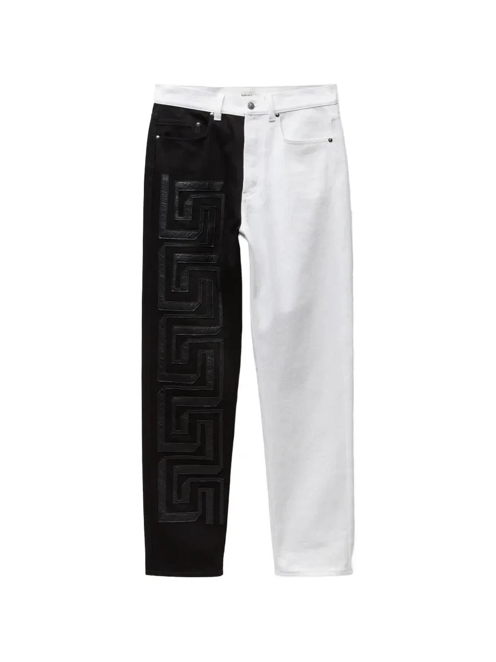 Прямые джинсы с вышивкой VERSACE, черный
