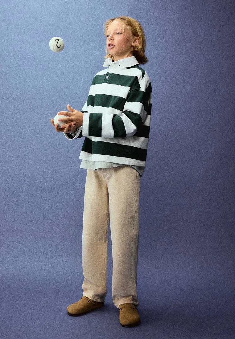 Детская футболка с длинными рукавами Mango Kids, Dark Green — фото 2
