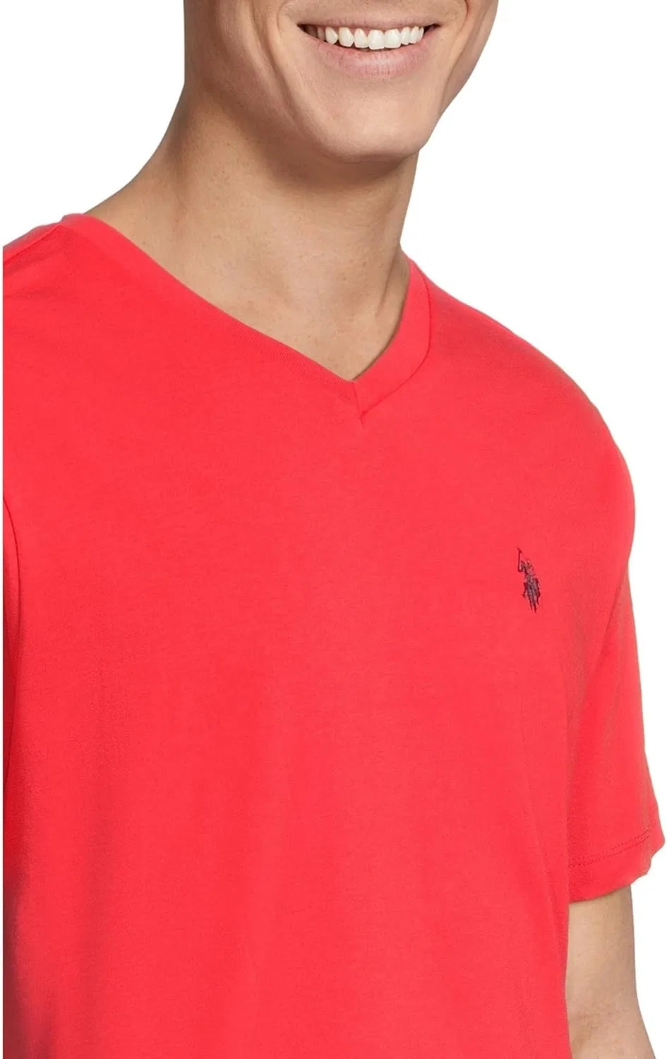 Мужская футболка с V-вырезом U.S. POLO ASSN., Barberry — фото 4