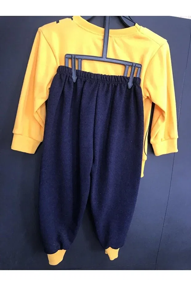 Детский спортивный костюм в полоску Gülüce Butik, Yellow Navy Blue — фото 4