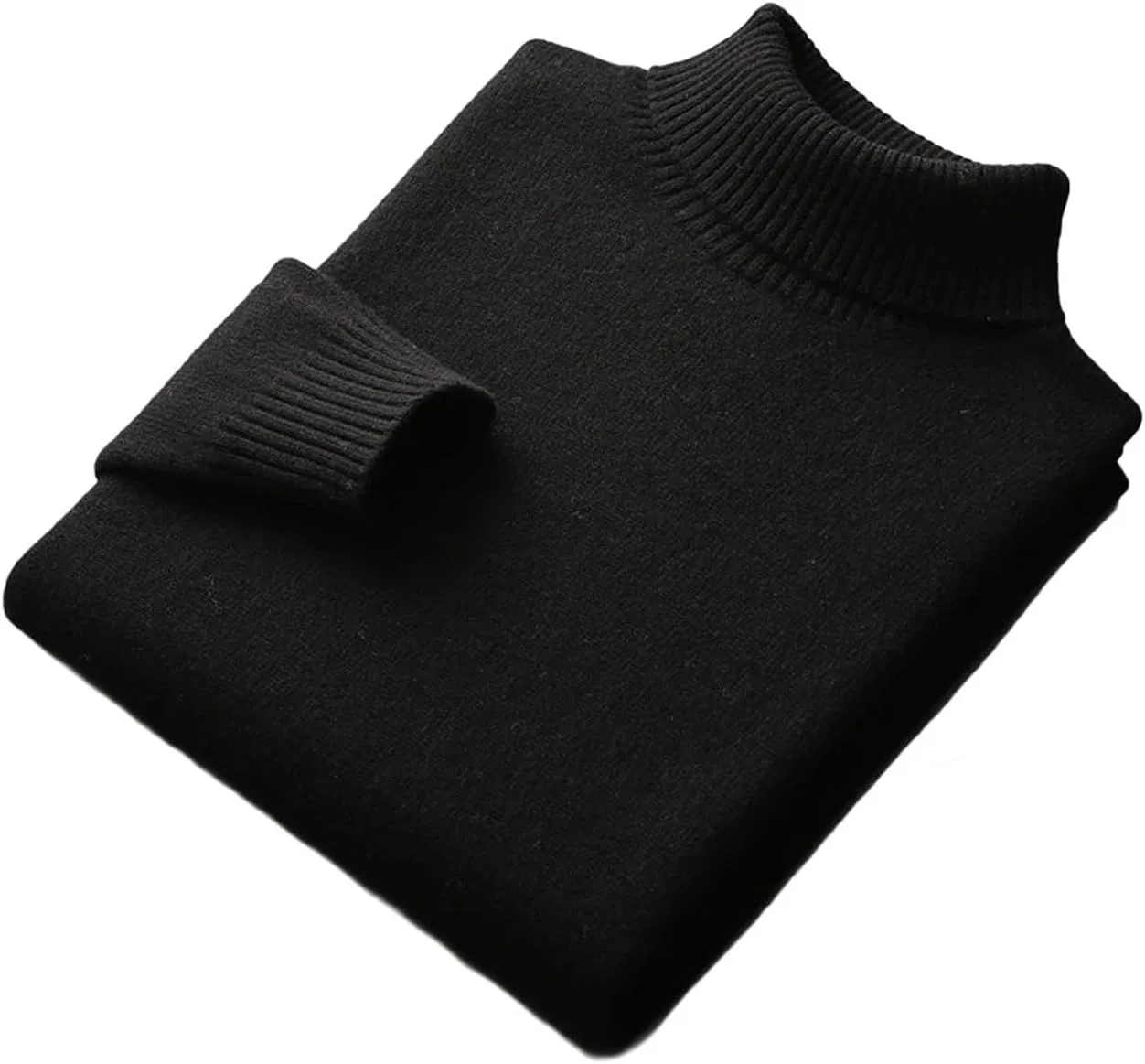 Мужской свитер с высоким воротом Merino Wool Turtleneck Pullover, чёрный