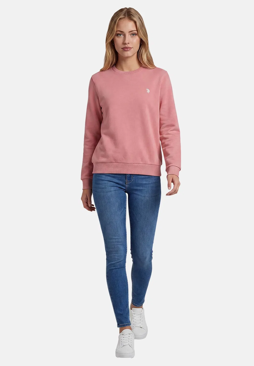 Женский свитер с круглым вырезом U.S. Polo Assn., Darkrose-Beige — фото 3