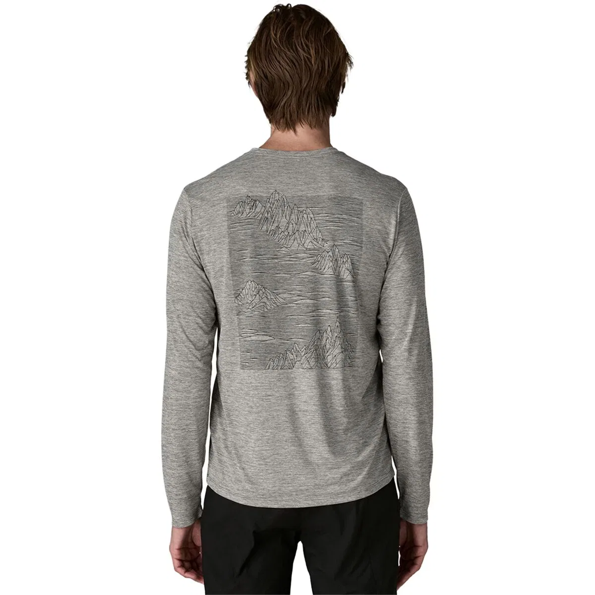 Мужская футболка с длинным рукавом с принтом Strataspire Patagonia, Feather Grey