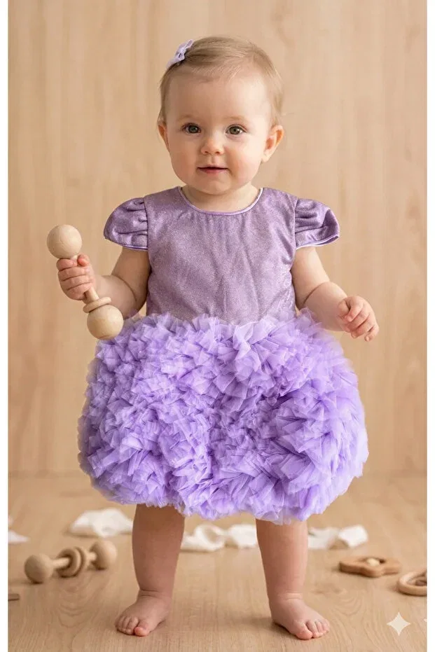 Детское платье для девочек с пайетками Mini Chics, Purple