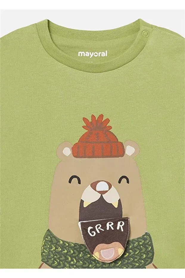 Детская футболка для мальчиков с длинным рукавом Mayoral, Green — фото 4