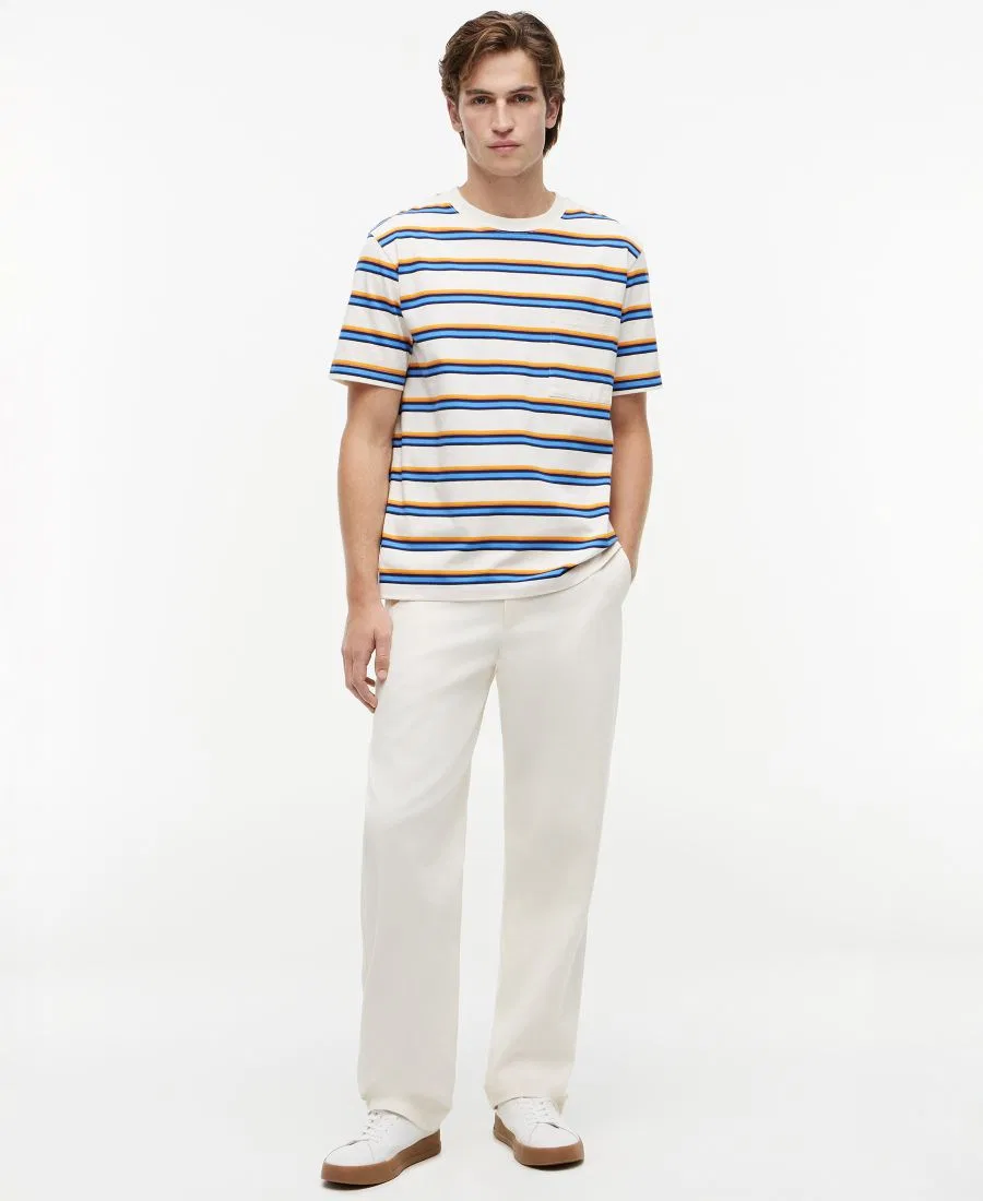 Футболка мужская с многоцветной полосой, свободный крой Tommy Hilfiger, Ivory Petal Multi Stripe — фото 2