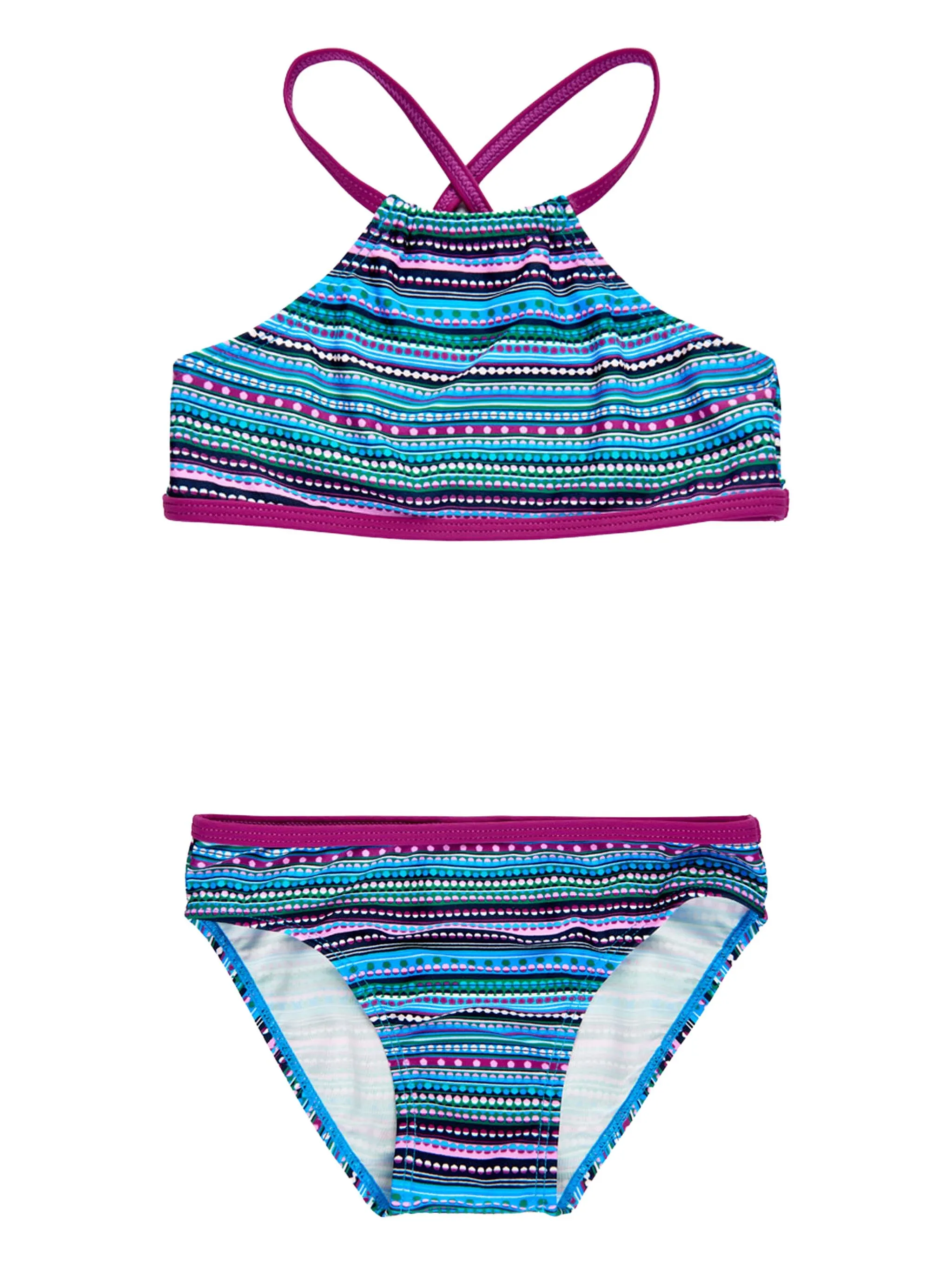 

Бикини в полоску с вырезом халтер Color Kids, синий