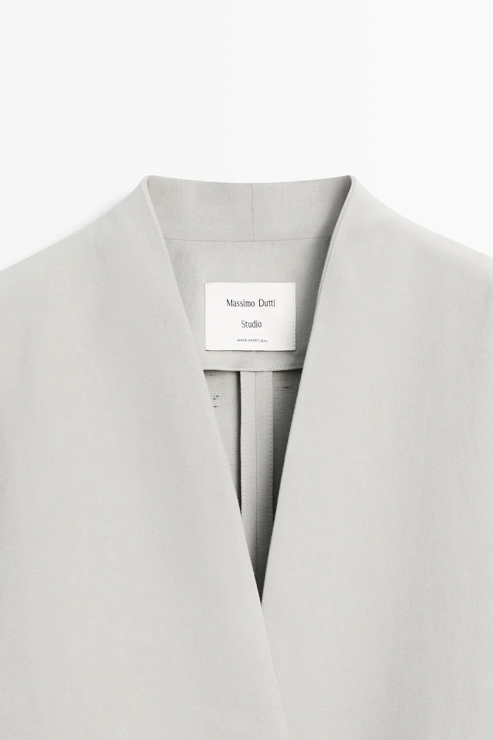 Пиджак Massimo Dutti Studio Suit Blazer With Button Detail, серый меланж — фото 4