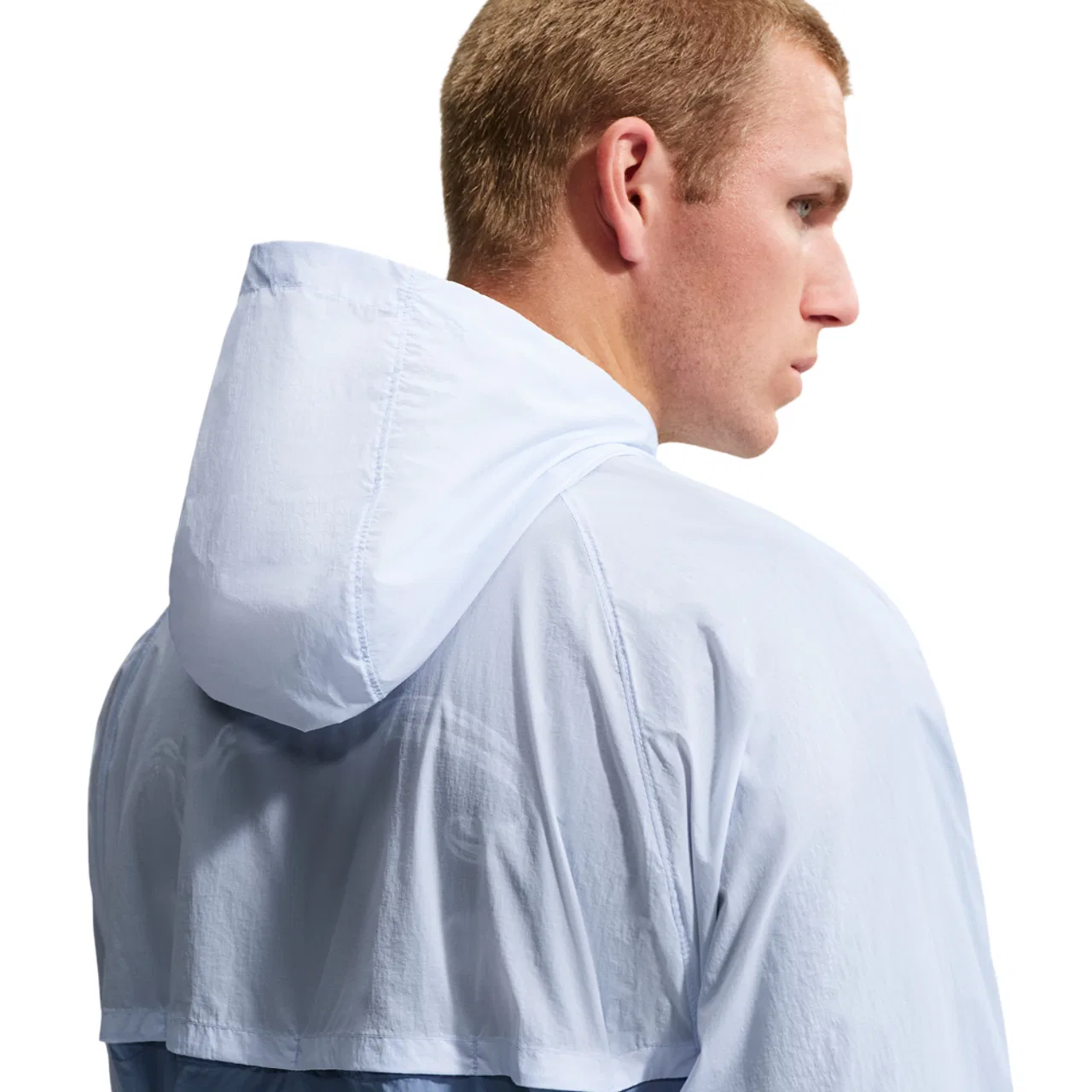 Мужская куртка Windrunner Lightweight Unlined FZ UV Jacket Nike, цвет Hydrogen Blue/Work Blue/White — фото 2