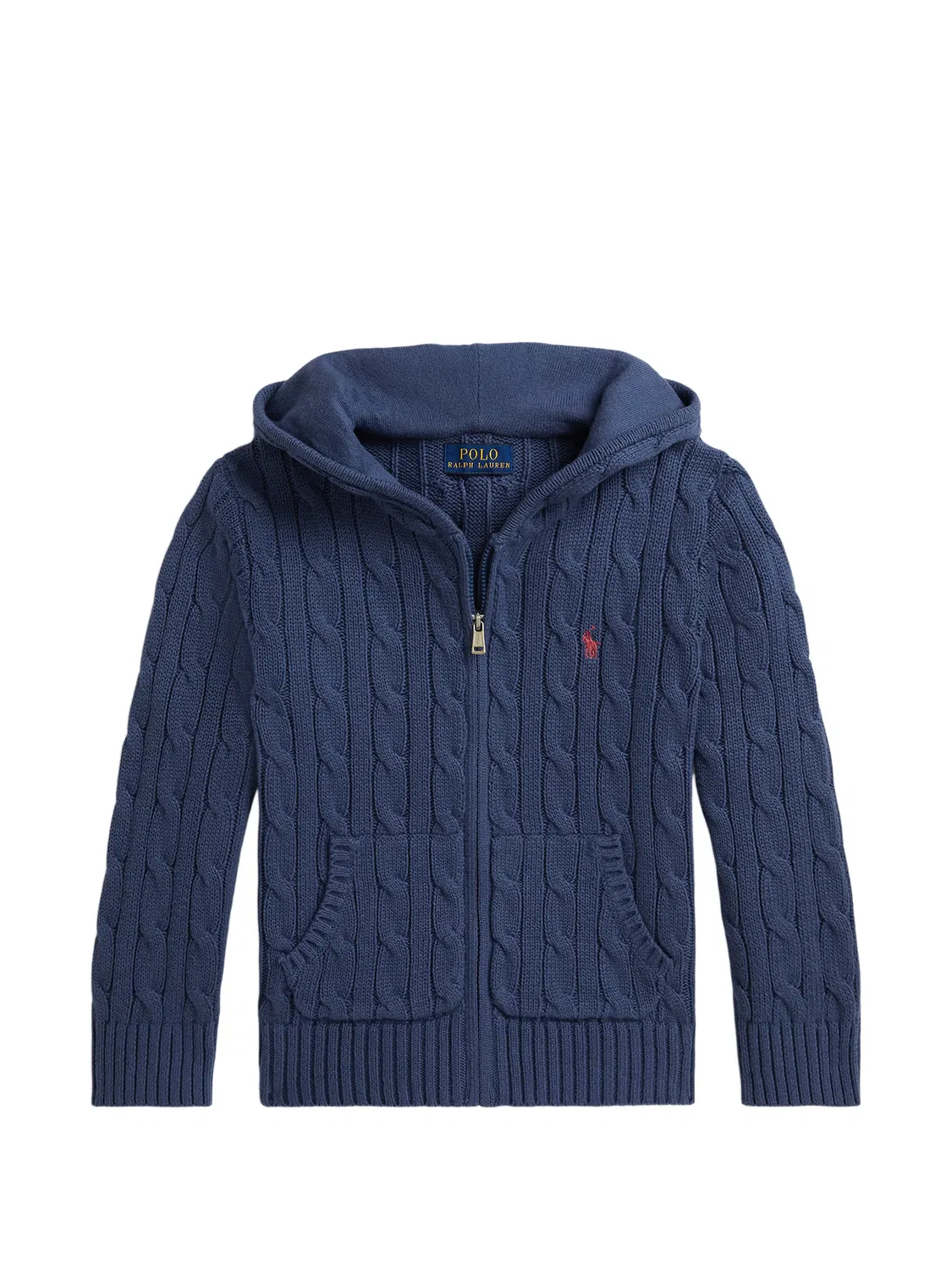 Худи вязаное хлопковое синее Polo Ralph Lauren, синий