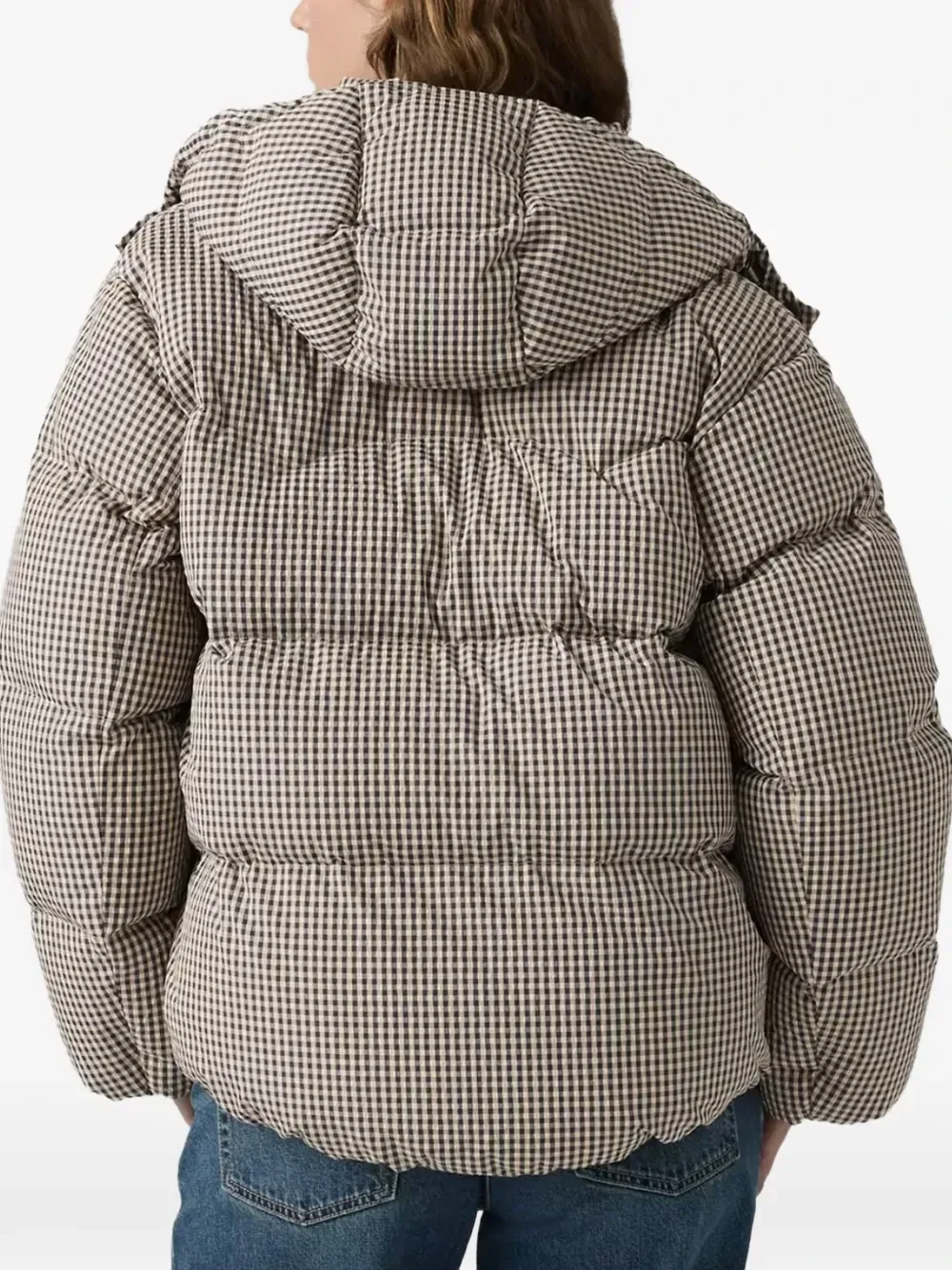 Пуховая куртка Тейт Баббл в клетку гингем Levi's, серый — фото 2