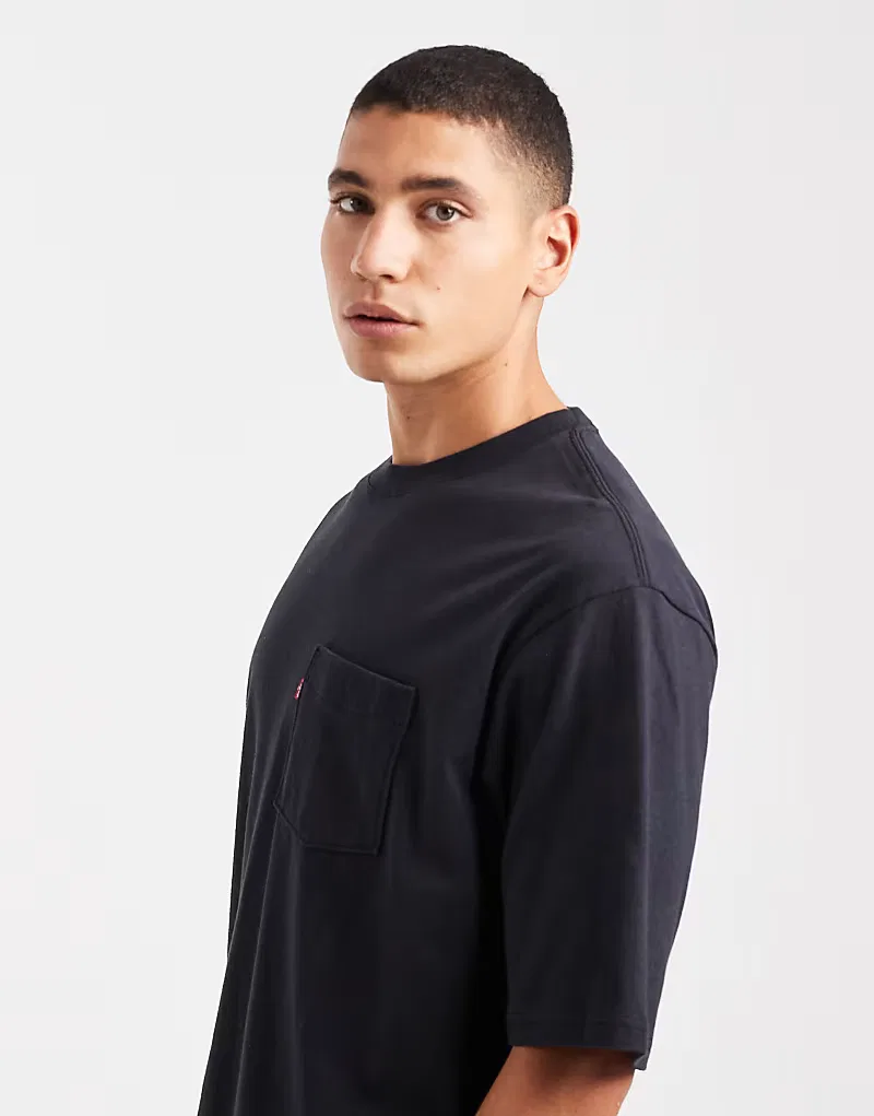 Футболка Levi's с нагрудным карманом, черный — фото 4