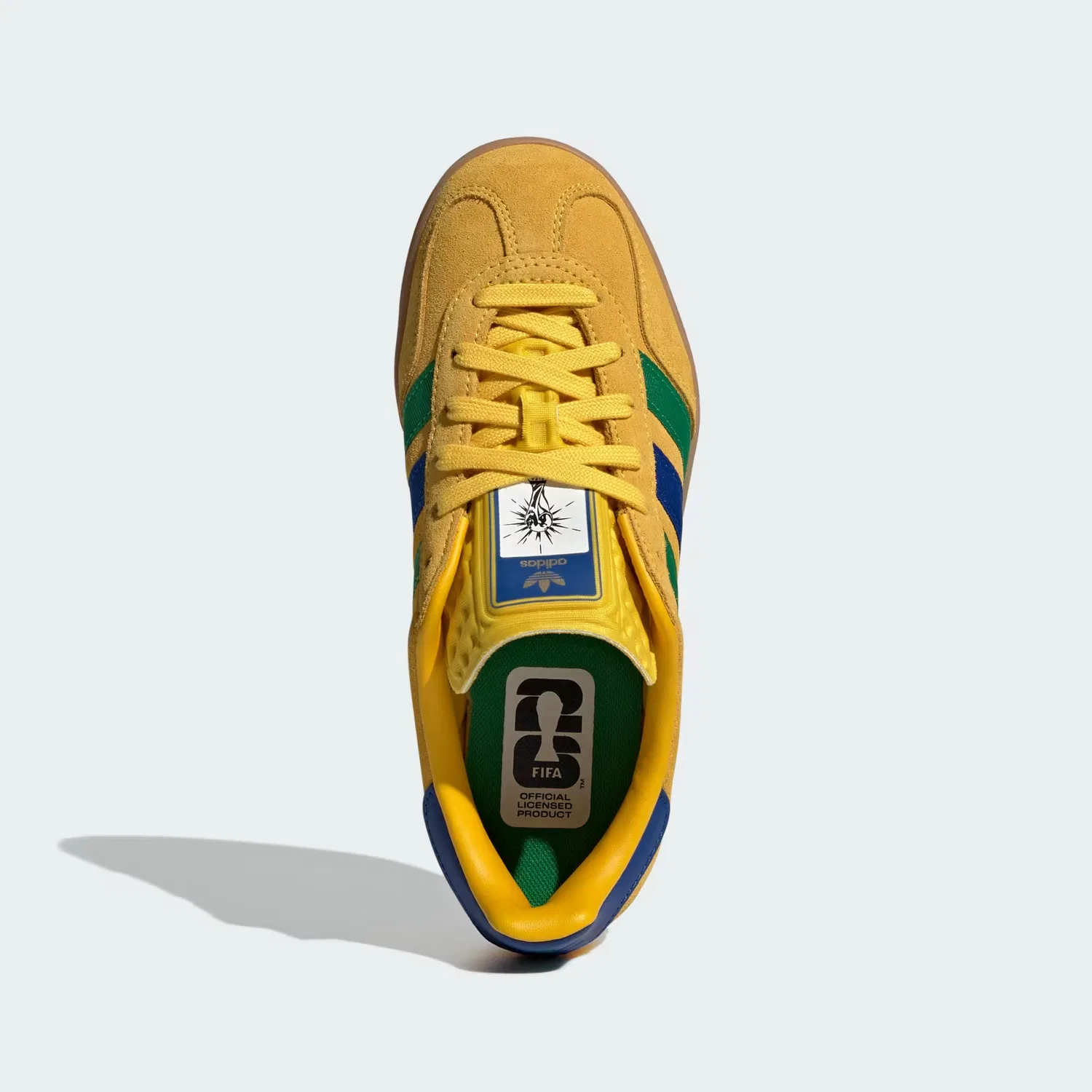 Детские кроссовки с полупрозрачной подошвой Gazelle Indoor Adidas Originals, желтый/синий/зеленый — фото 2