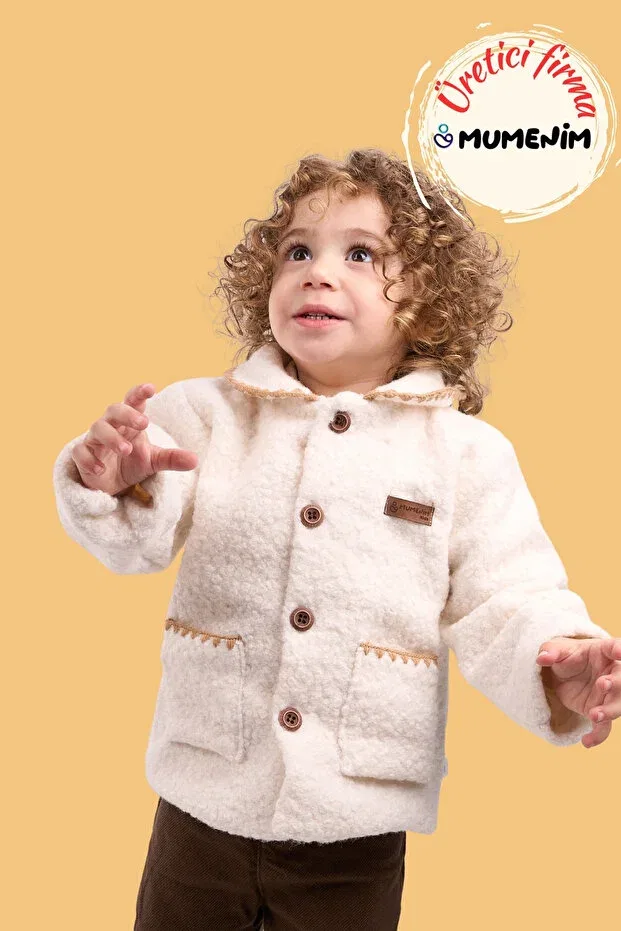 Детское зимнее пальто для девочек из плюша Mumenim, Beige