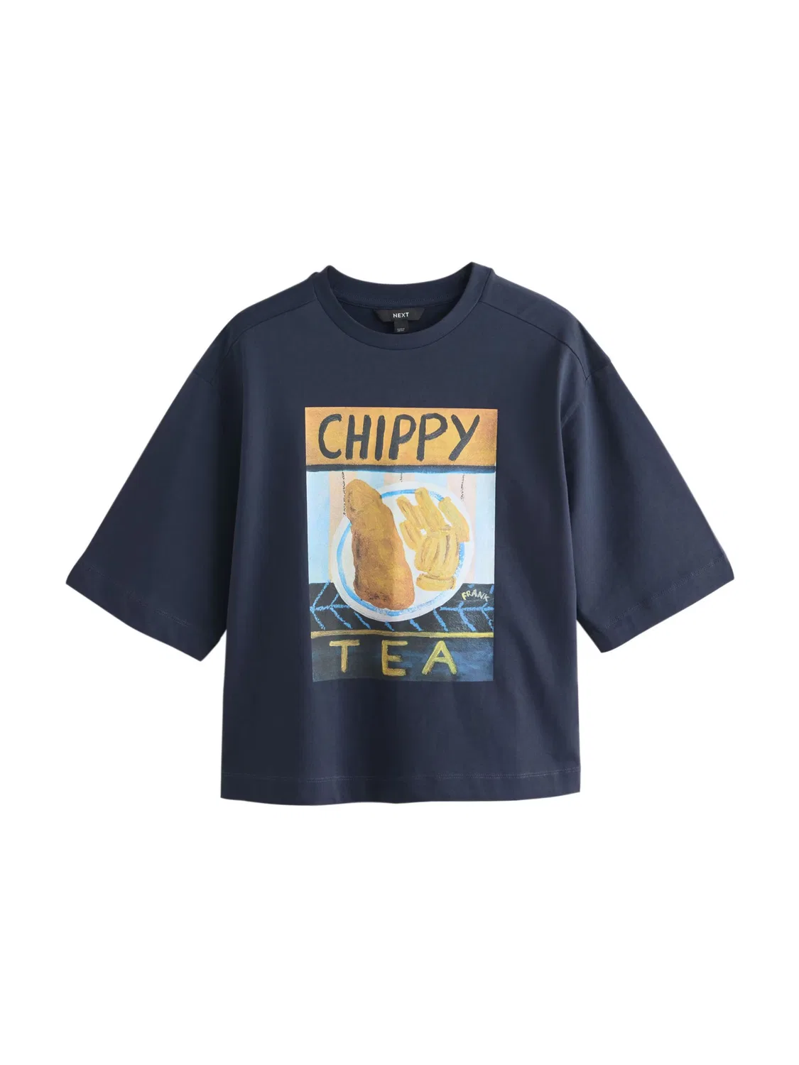 Рубашка Next Chippy Tea Frankie Thorpe в темно-синем и небесно-голубом цветах