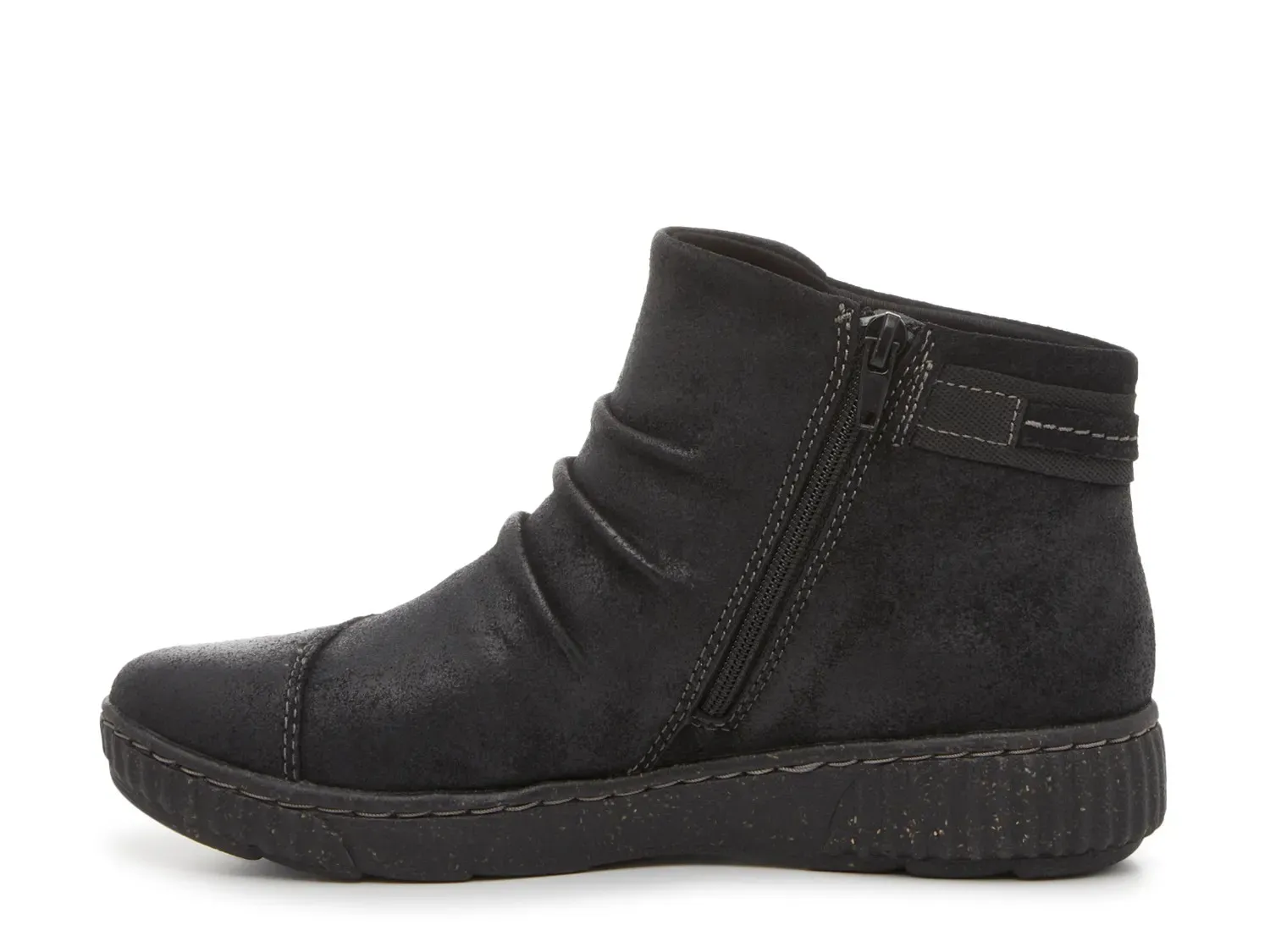 Ботинки женские Clarks Caroline Derby замшевые со сборкой, черный — фото 3